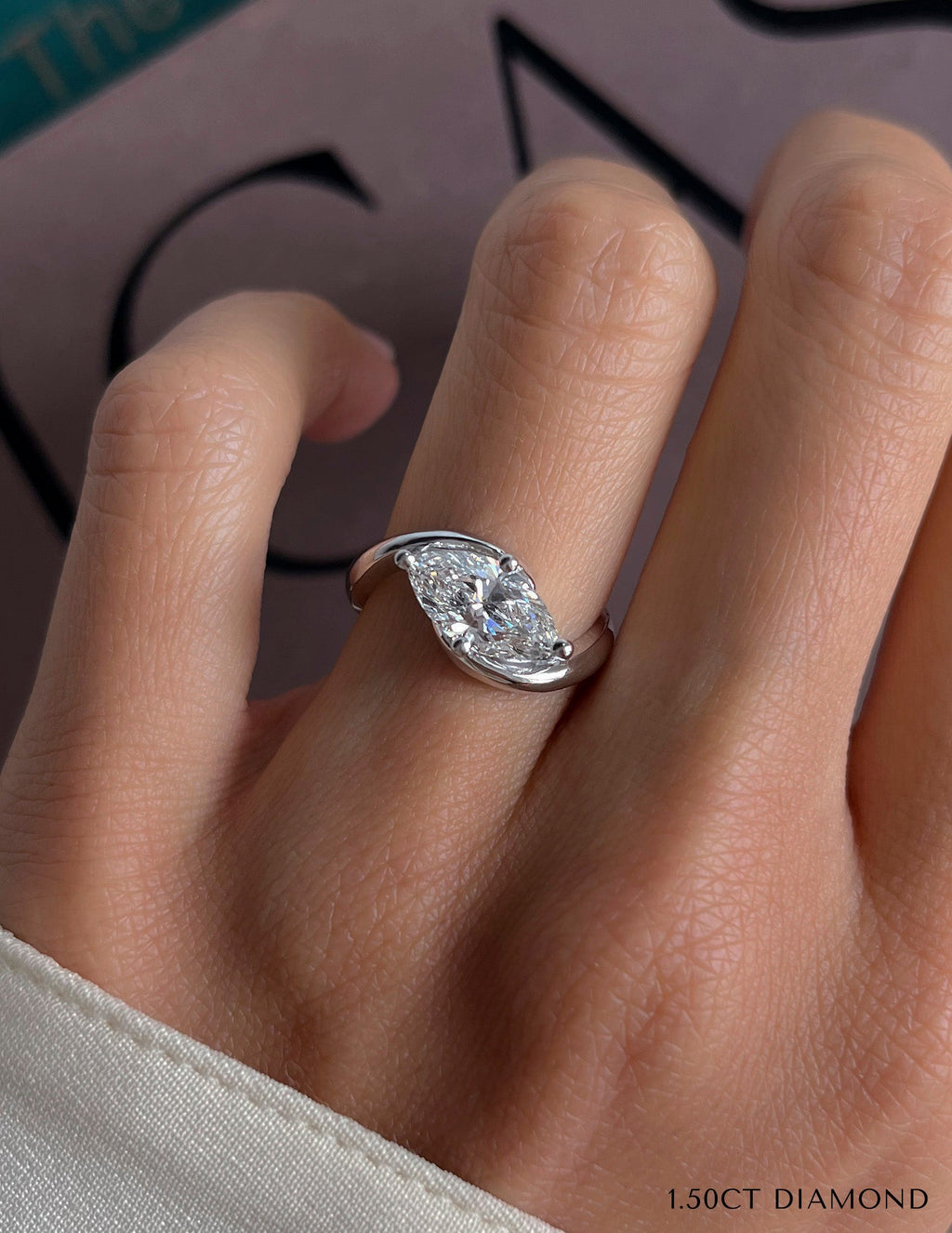 Marquise Lab Grown Diamond Solitaire Engagement Ring – 10K/14K/18K Gold & Platinum – 1.0–3.5 CT