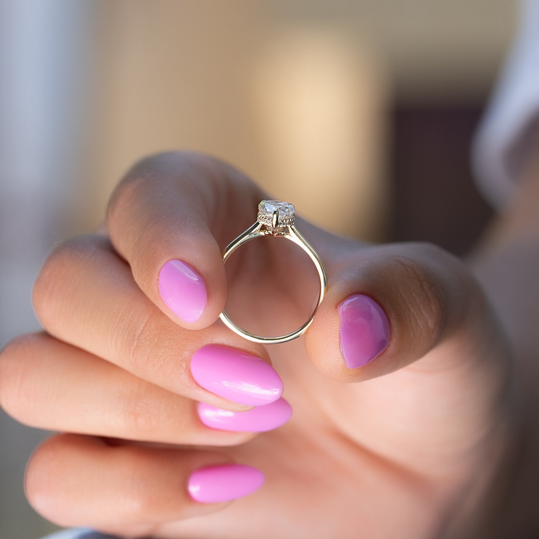 1.0 - 3.50 CT Solitaire Pear Lab Grown Diamond Engagement Ring