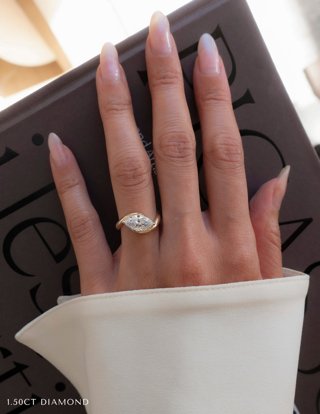 Marquise Lab Grown Diamond Solitaire Engagement Ring – 10K/14K/18K Gold & Platinum – 1.0–3.5 CT