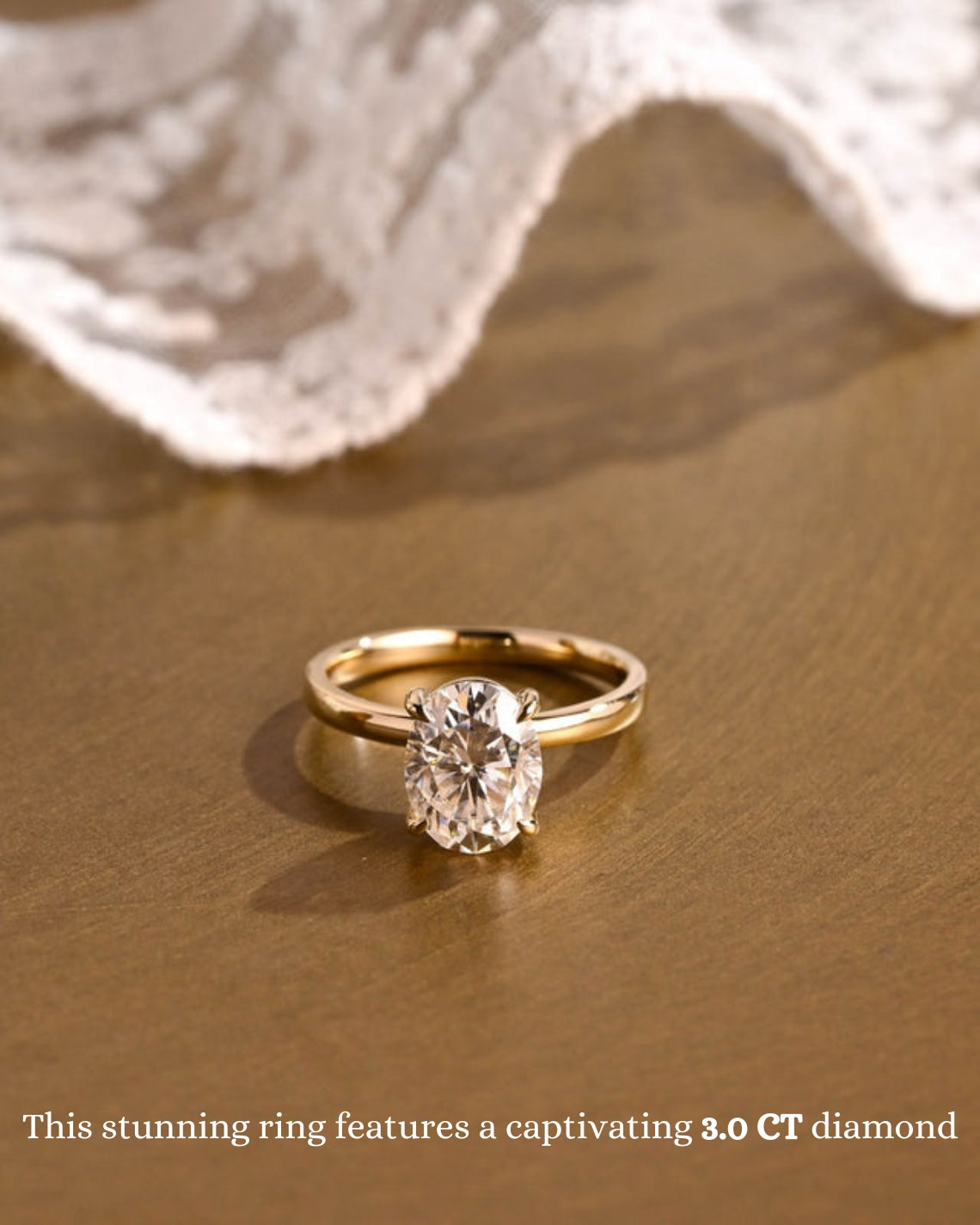 1.0 - 3.50 CT Oval Cut Lab Grown Diamond Solitaire Engagement Ring