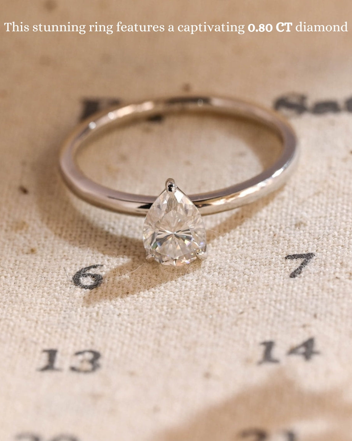 Pear Cut Lab Grown Diamond Solitaire Engagement Ring – 10K/14K/18K Gold & Platinum – 1.0–3.5 CT