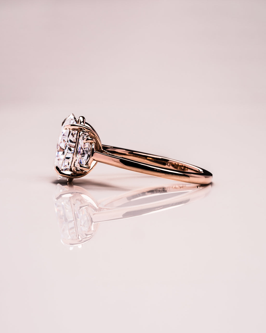 1.0 - 3.50 CT Three Stone Oval Lab Grown Diamond Engagement Ring