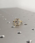 Emerald Lab Grown Diamond Bezel Solitaire Setting Engagement Ring
