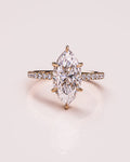 Elegant Marquise Lab Grown Diamond Hidden Halo Engagement Ring