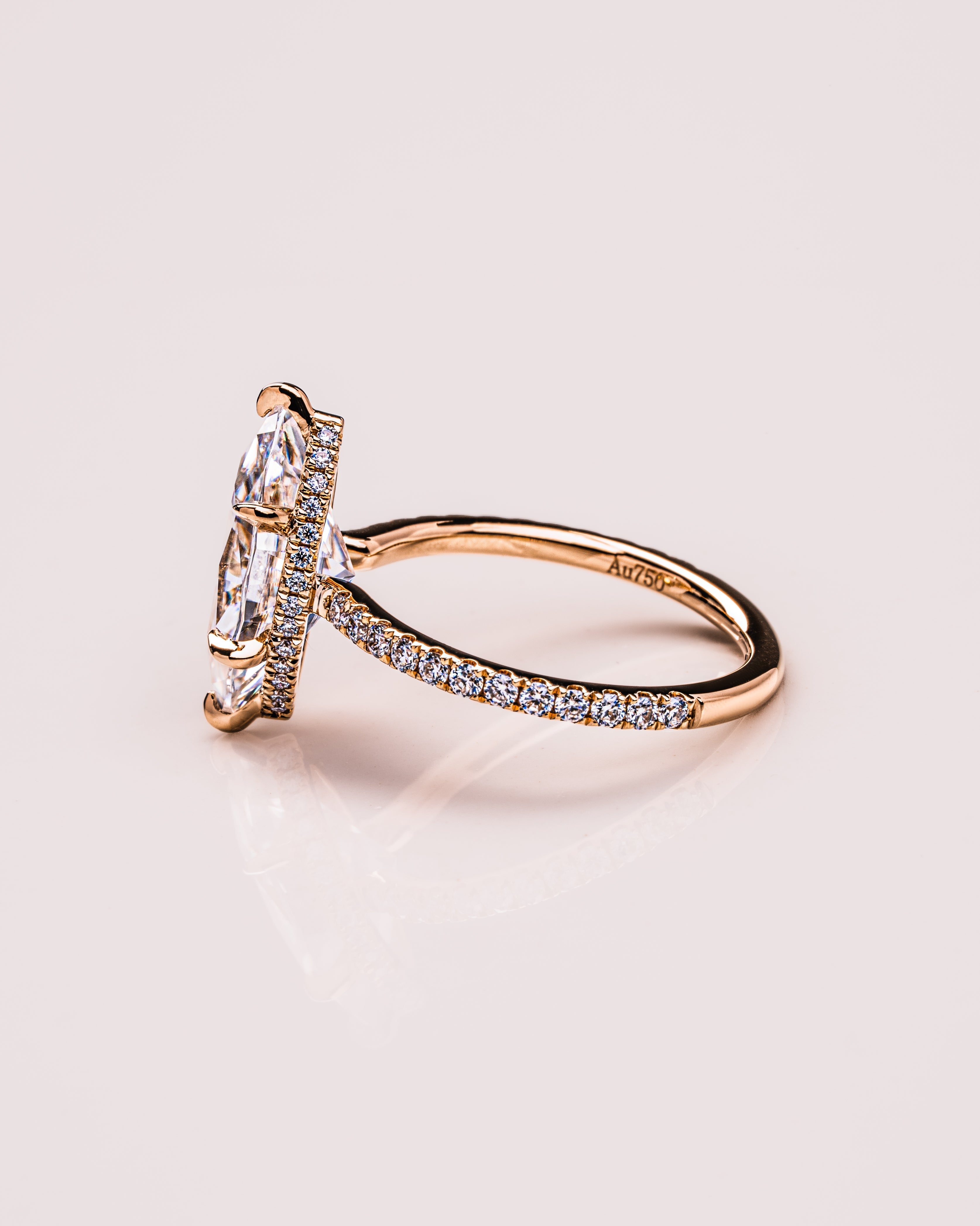 Elegant Marquise Lab Grown Diamond Hidden Halo Engagement Ring – 1.0 - 3.50 CT