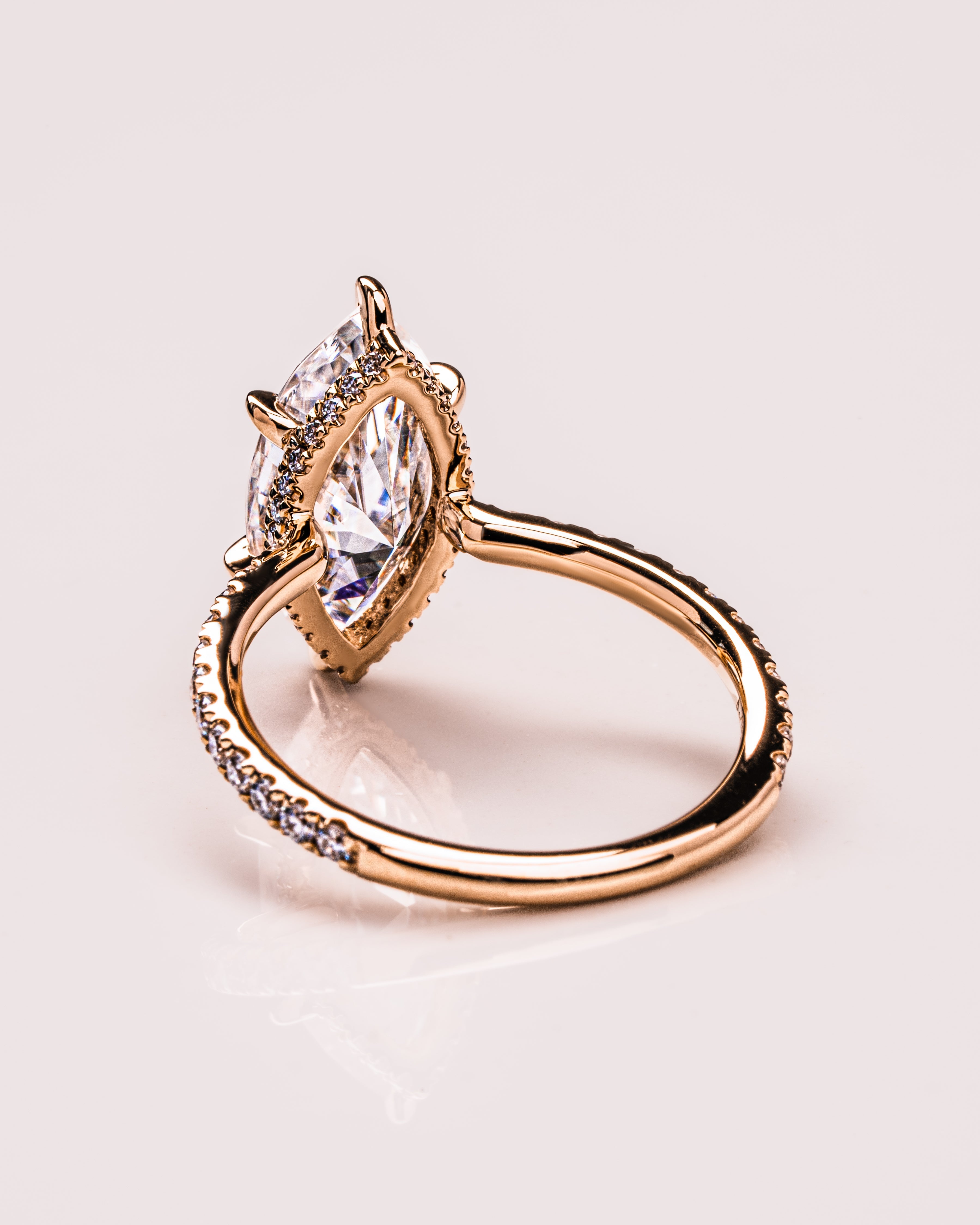 Elegant Marquise Lab Grown Diamond Hidden Halo Engagement Ring – 1.0 - 3.50 CT