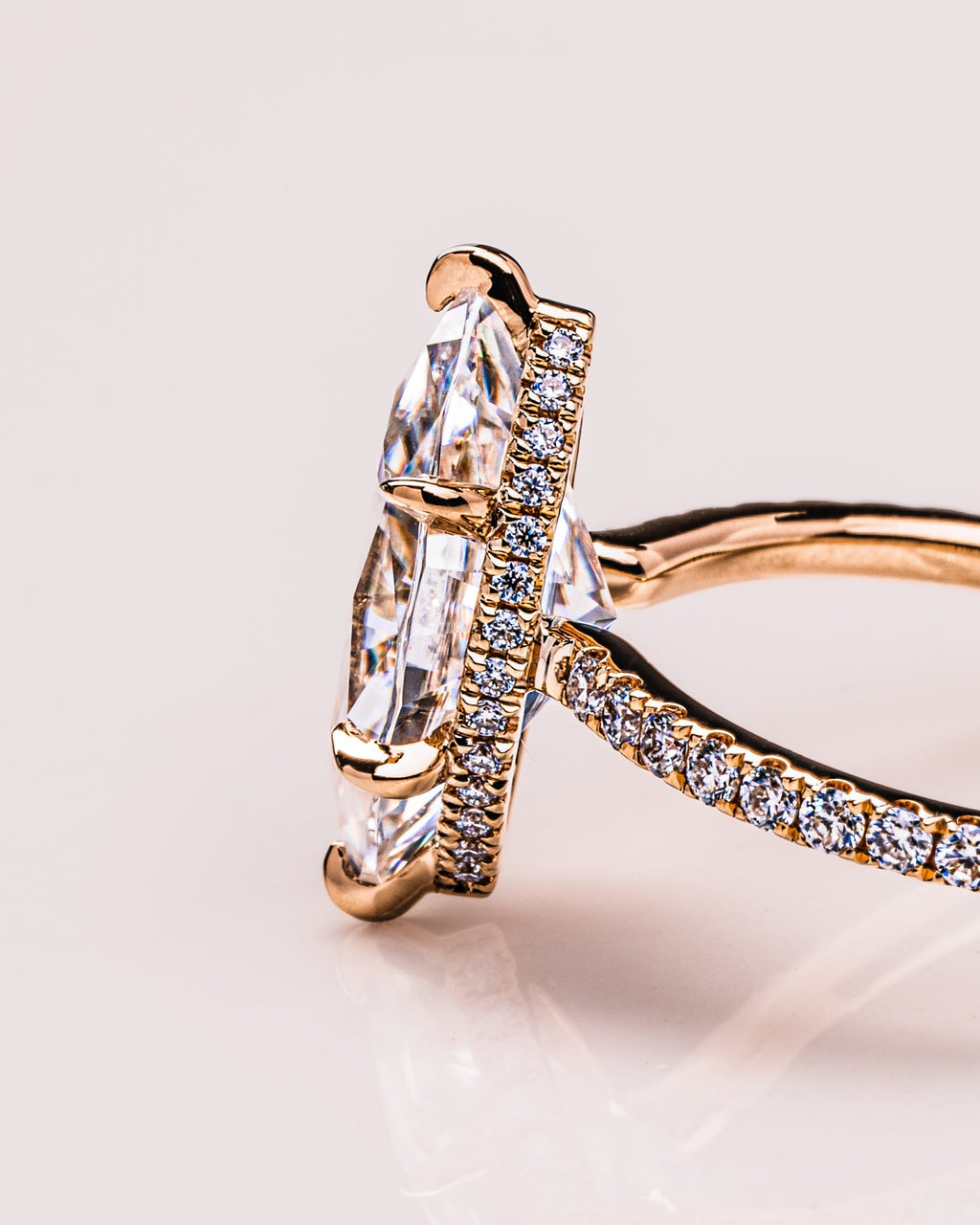 Elegant Marquise Lab Grown Diamond Hidden Halo Engagement Ring – 1.0 - 3.50 CT
