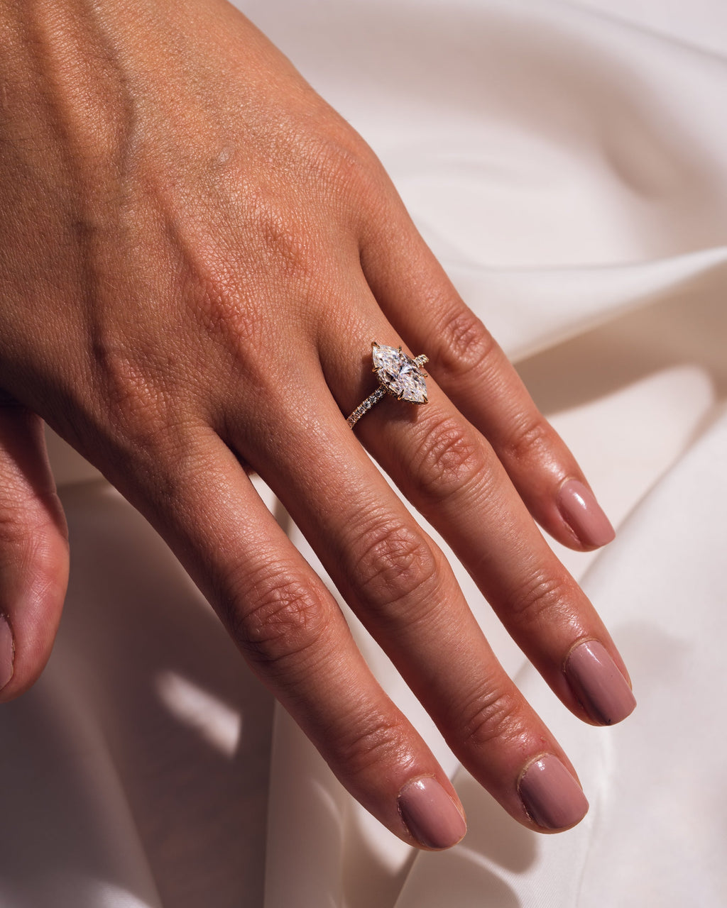 Elegant Marquise Lab Grown Diamond Hidden Halo Engagement Ring – 1.0 - 3.50 CT