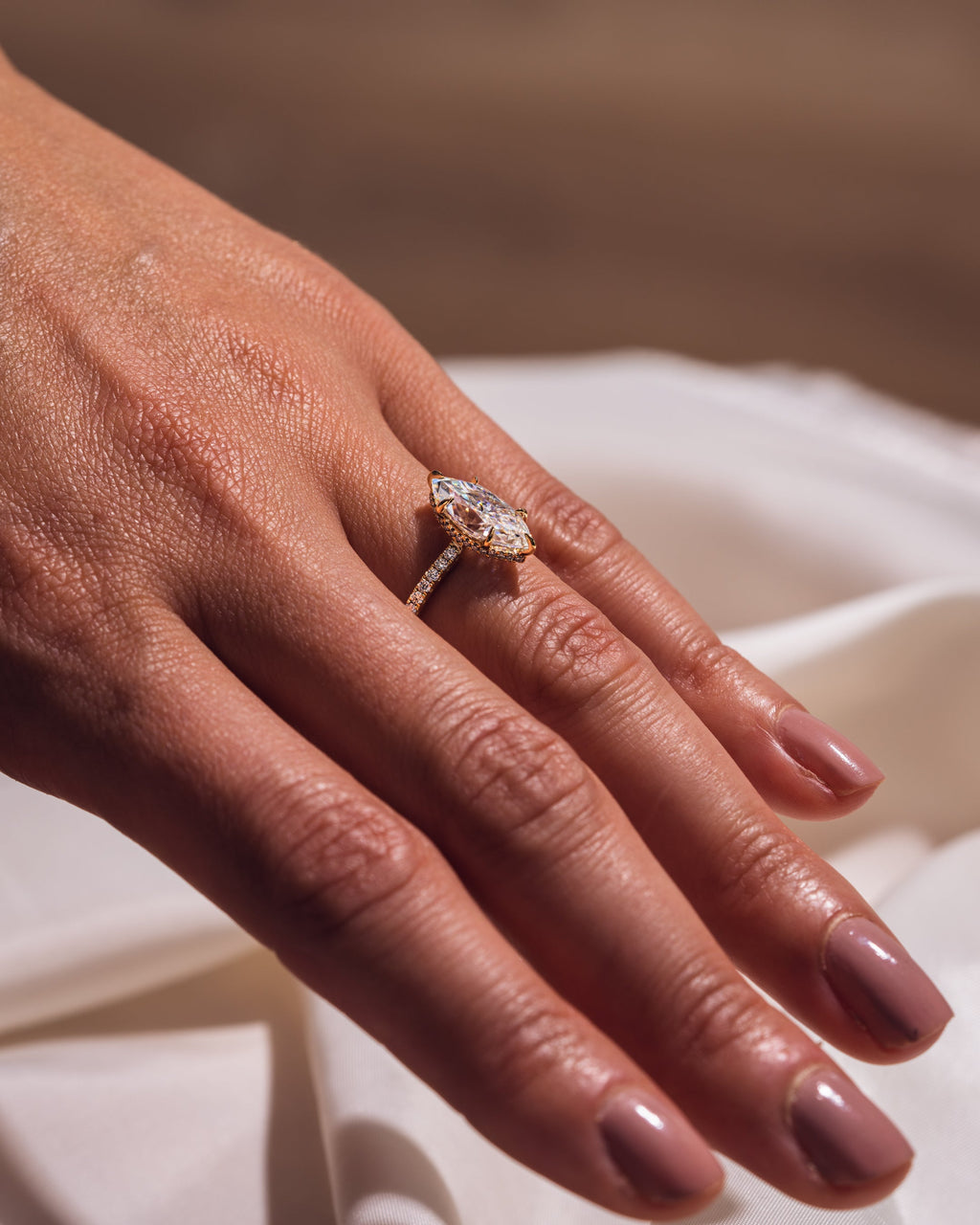 Elegant Marquise Lab Grown Diamond Hidden Halo Engagement Ring – 1.0 - 3.50 CT