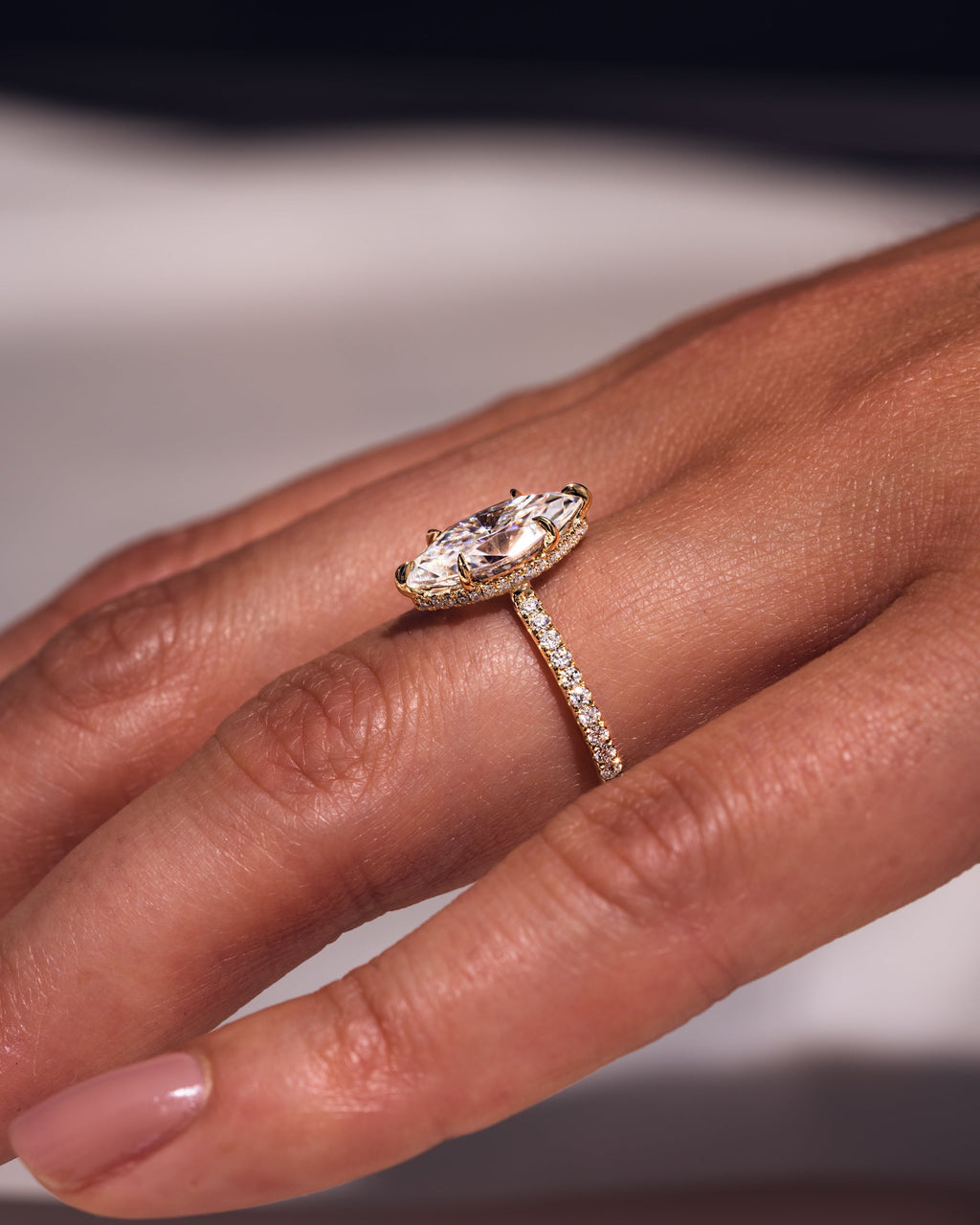 Elegant Marquise Lab Grown Diamond Hidden Halo Engagement Ring – 1.0 - 3.50 CT