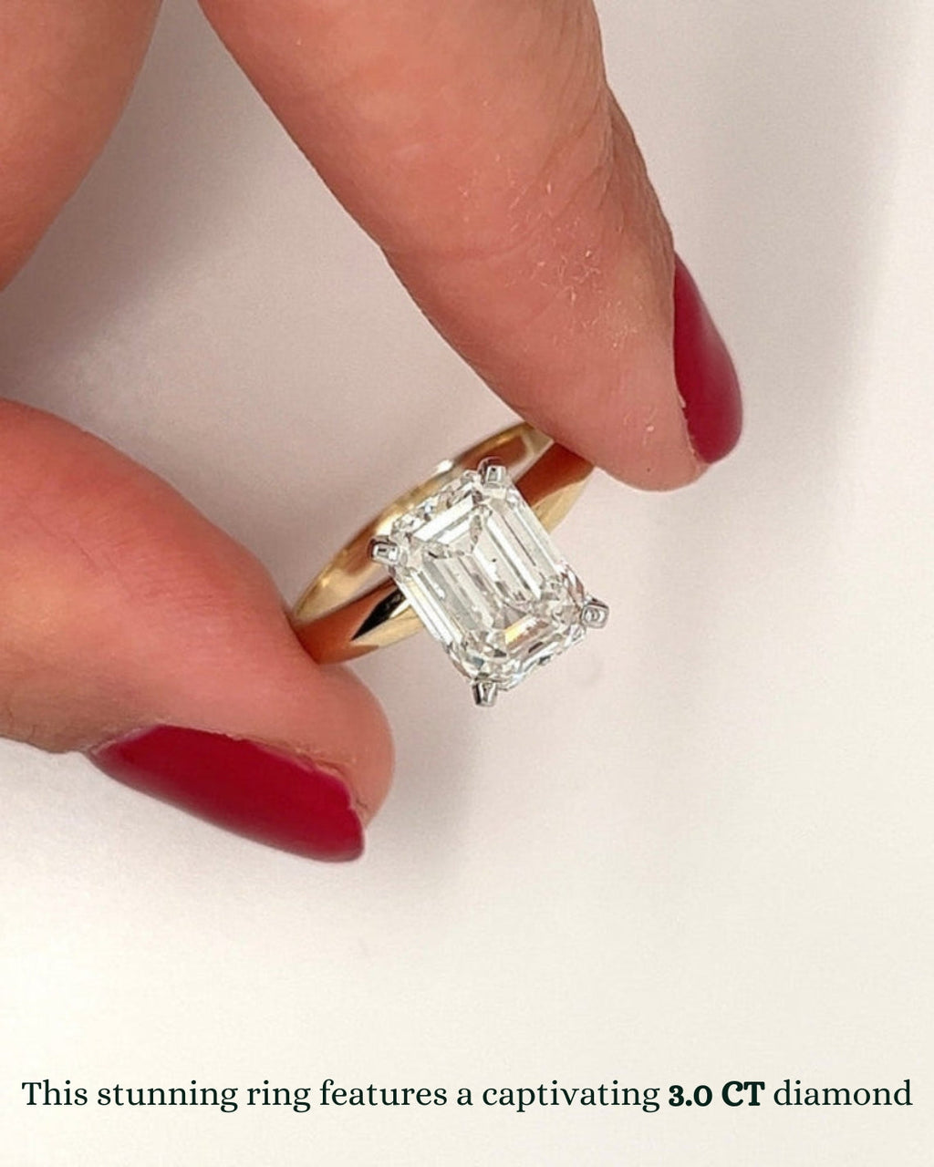 1.0 - 3.50 CT Solitaire Emerald Lab Grown Diamond Engagement Ring
