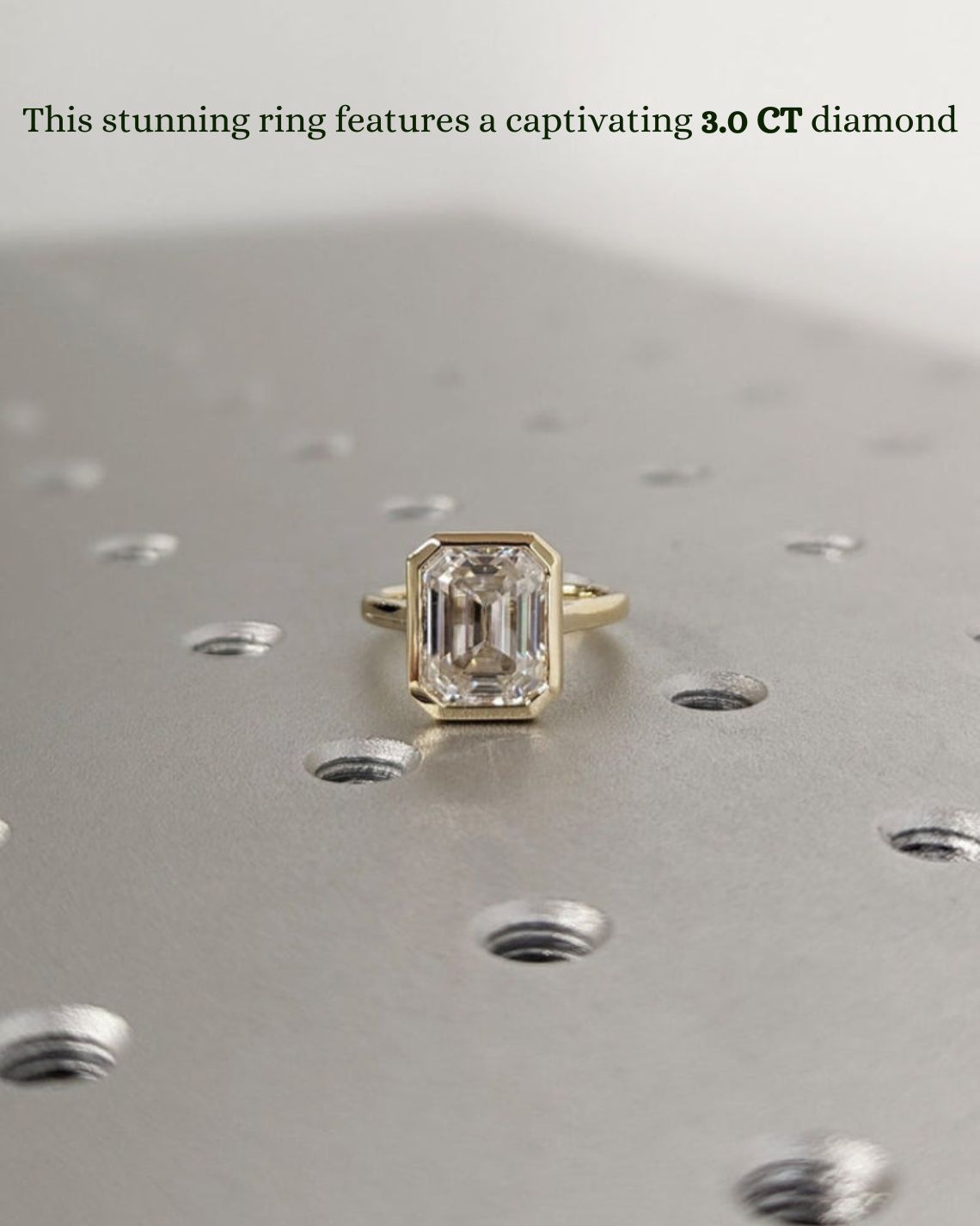 1.0 - 3.50 CT Emerald Lab Grown Diamond Bezel Solitaire Setting Engagement Ring