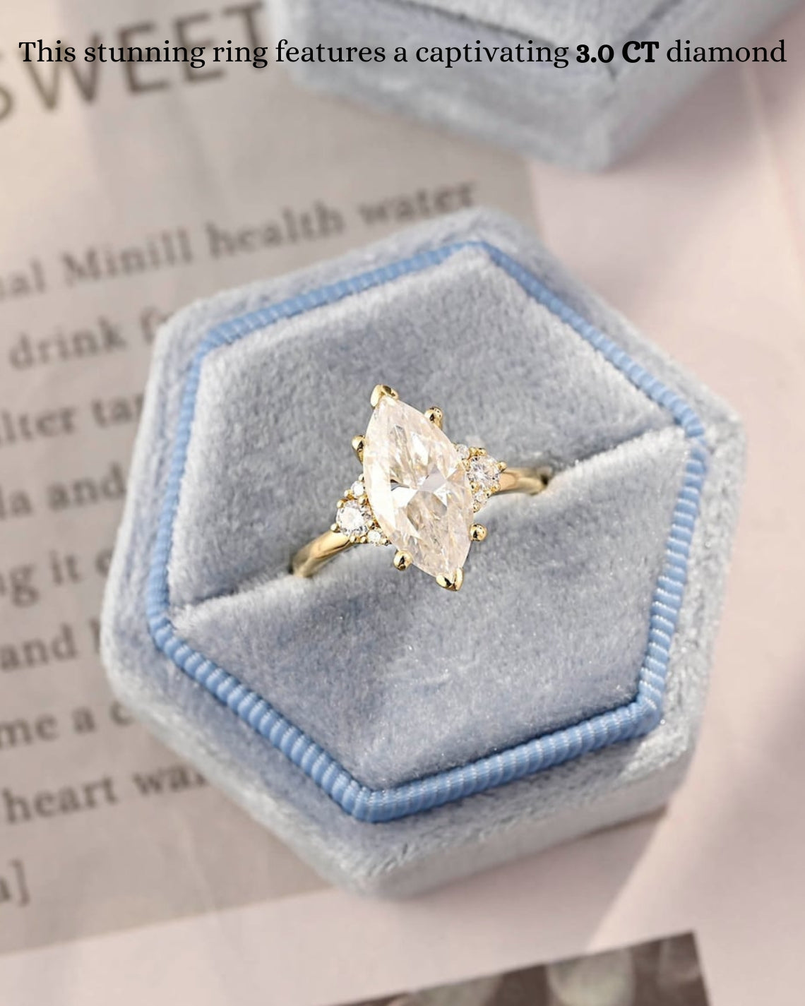 1.0 - 3.50 CT Marquise Lab Grown Diamond Cluster Setting Engagement Ring