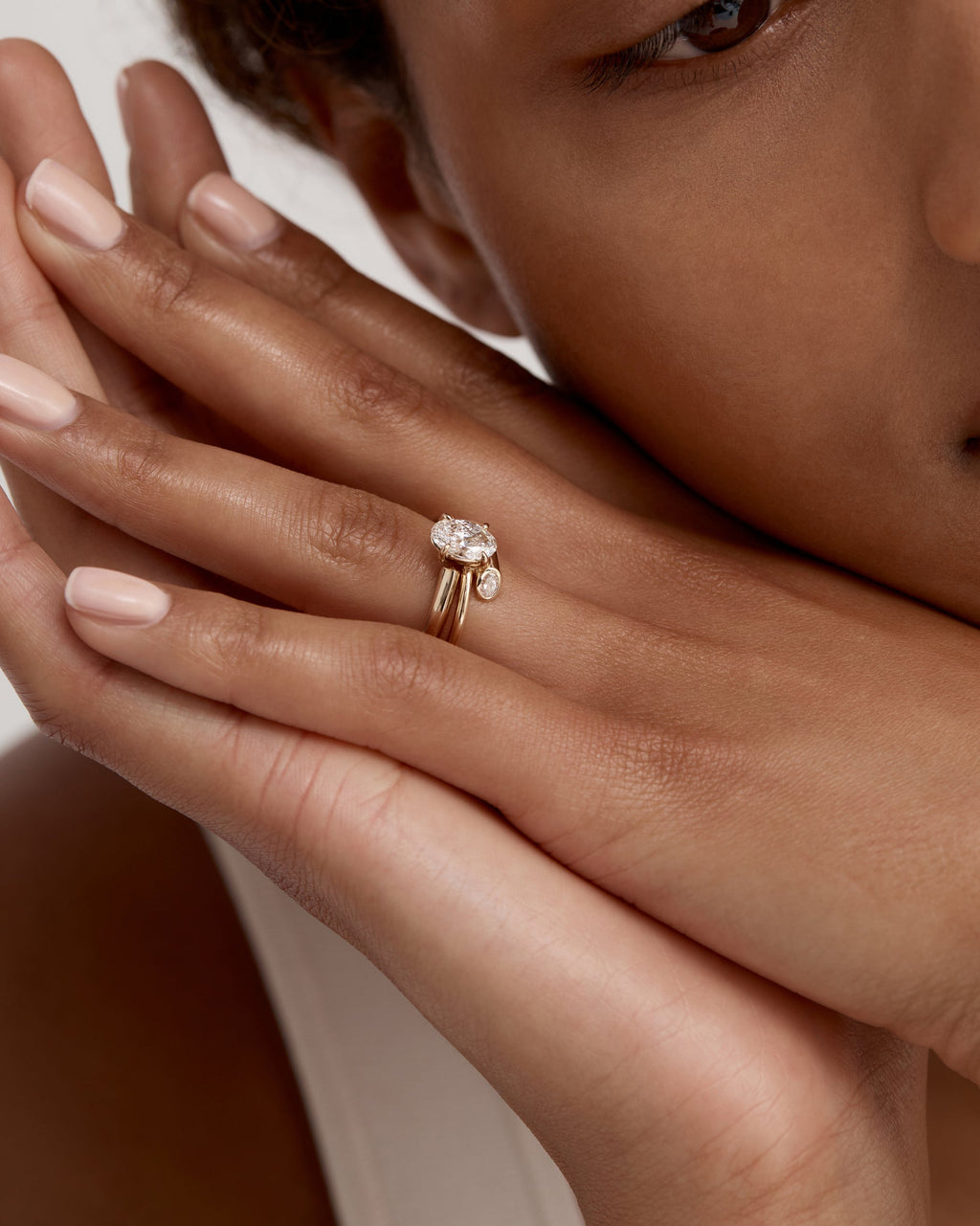 1.0 - 3.50 CT Oval Cut Lab Grown Diamond Unique Engagement Ring