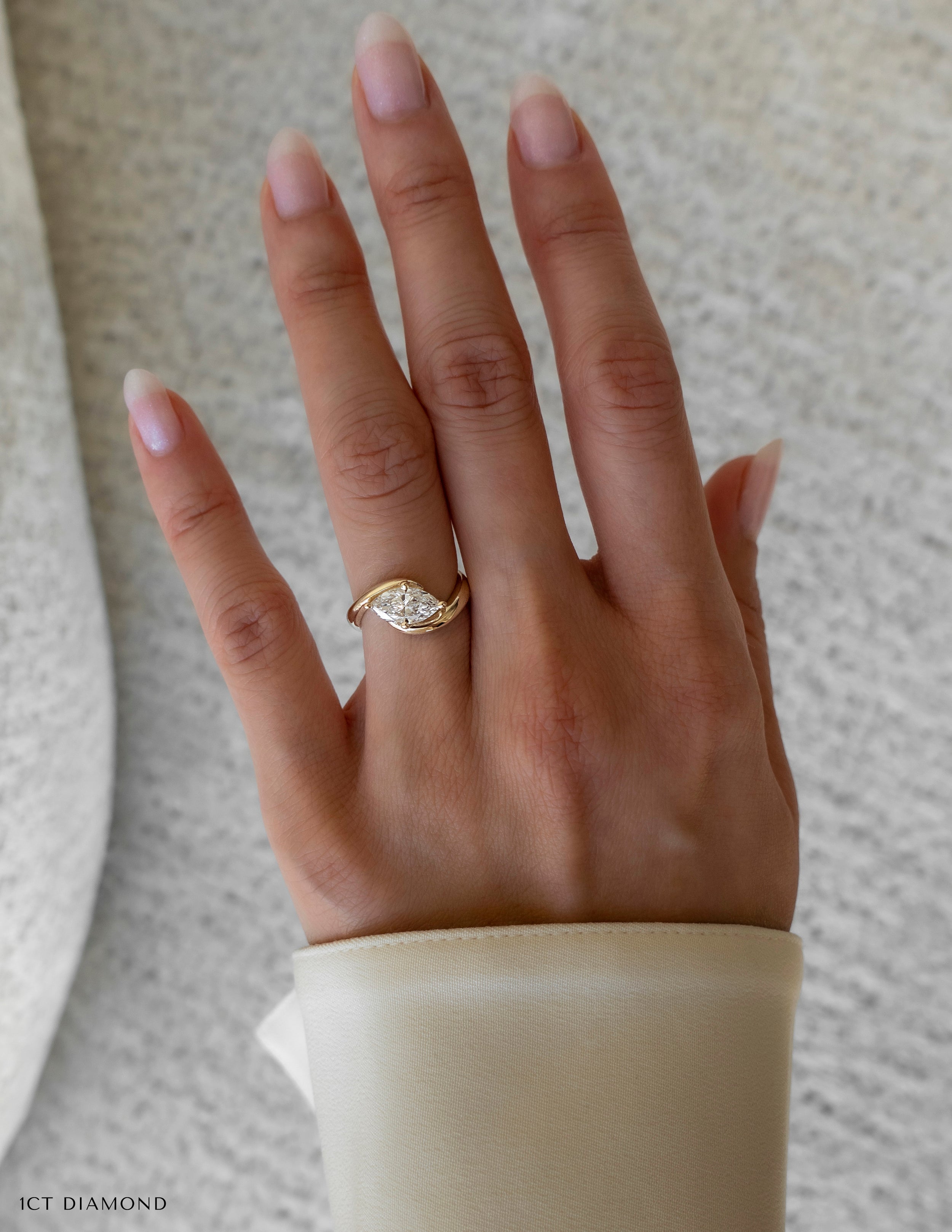 Marquise Lab Grown Diamond Solitaire Engagement Ring – 10K/14K/18K Gold & Platinum – 1.0–3.5 CT