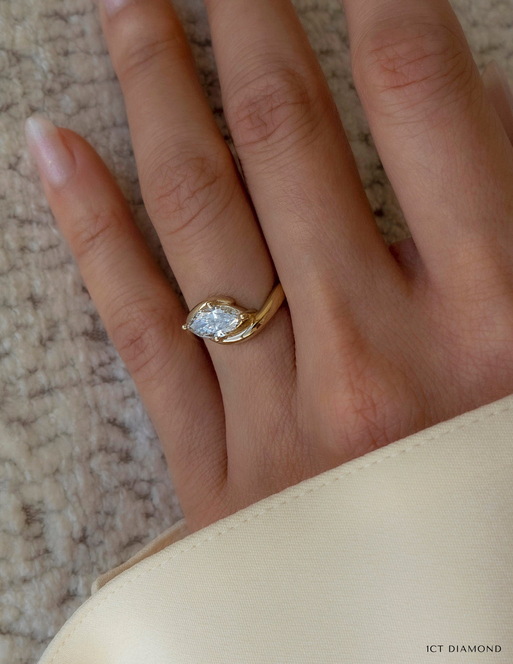 Marquise Lab Grown Diamond Solitaire Engagement Ring – 10K/14K/18K Gold & Platinum – 1.0–3.5 CT