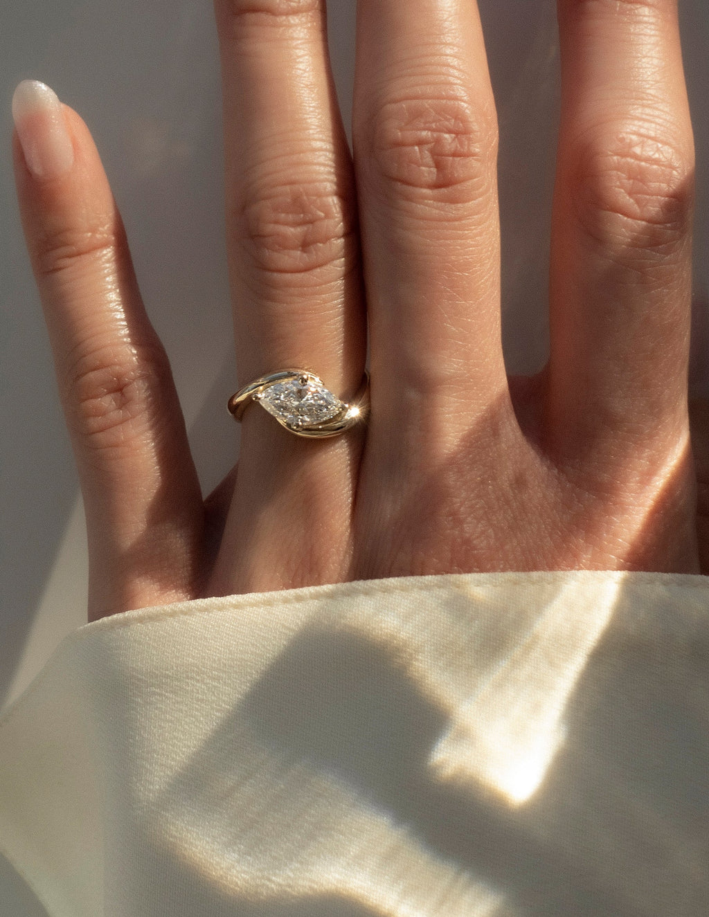 Marquise Lab Grown Diamond Solitaire Engagement Ring – 10K/14K/18K Gold & Platinum – 1.0–3.5 CT