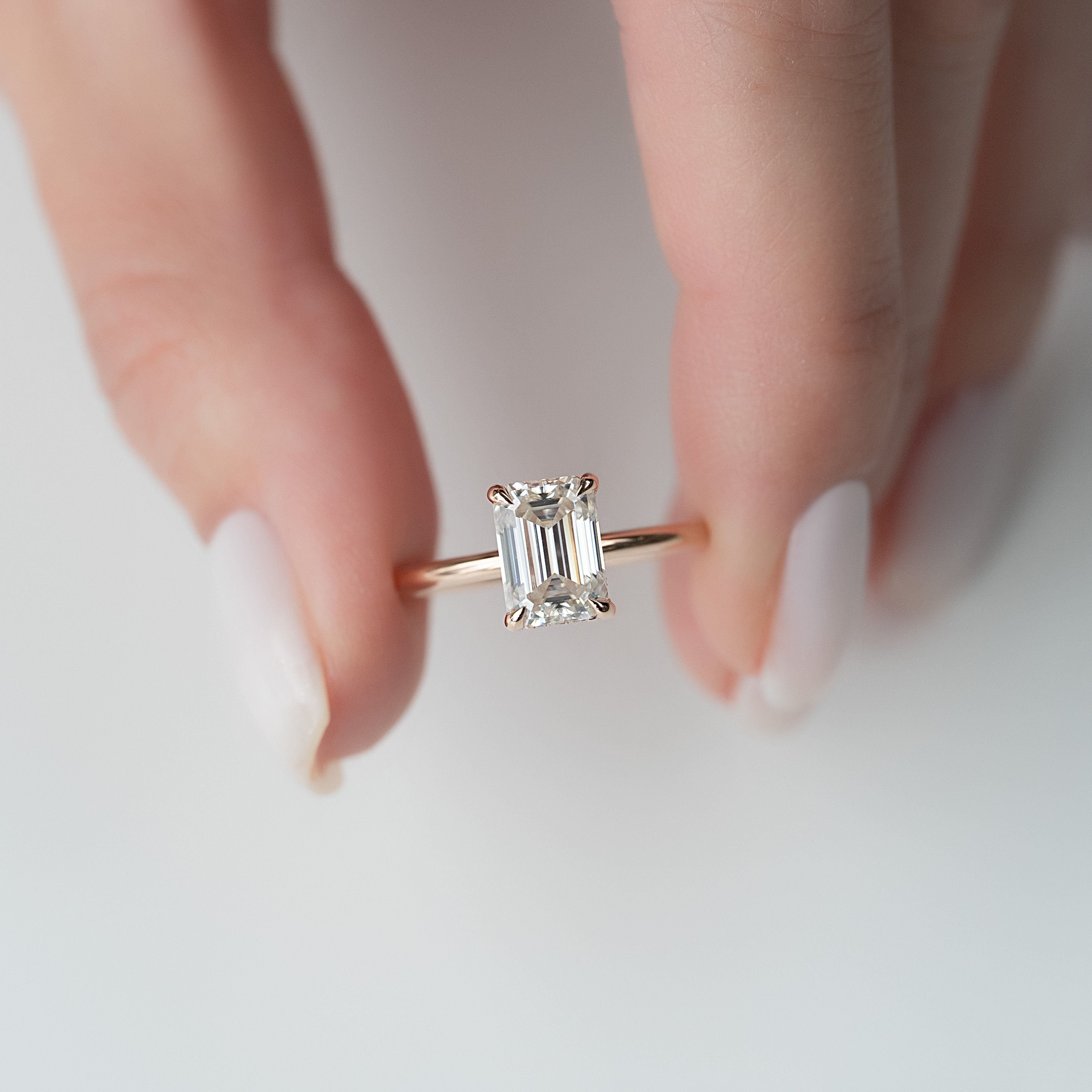 Emerald Cut Lab Grown Diamond Hidden Halo Engagement Ring – 1.0 - 3.50 CT