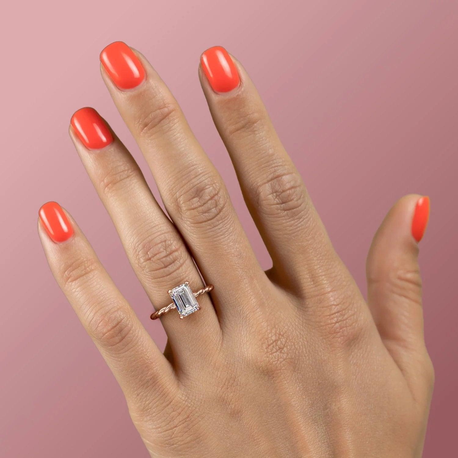 Emerald Cut Lab Grown Diamond Hidden Halo Engagement Ring – 1.0 - 3.50 CT