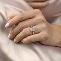 Elegant Emerald Lab Grown Diamond Vintage Engagement Ring