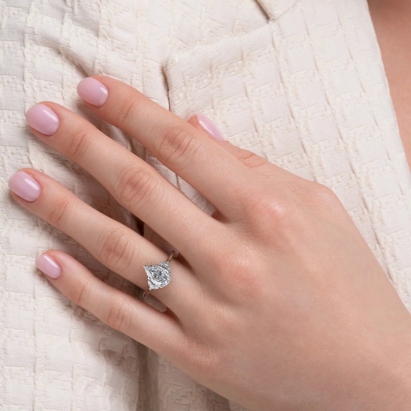 Pear Cut Lab Grown Diamond Cluster Engagement Ring – 1.0 - 3.50 CT