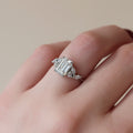 1.0 - 3.50 CT Cluster Emerald Lab Grown Diamond Engagement Ring