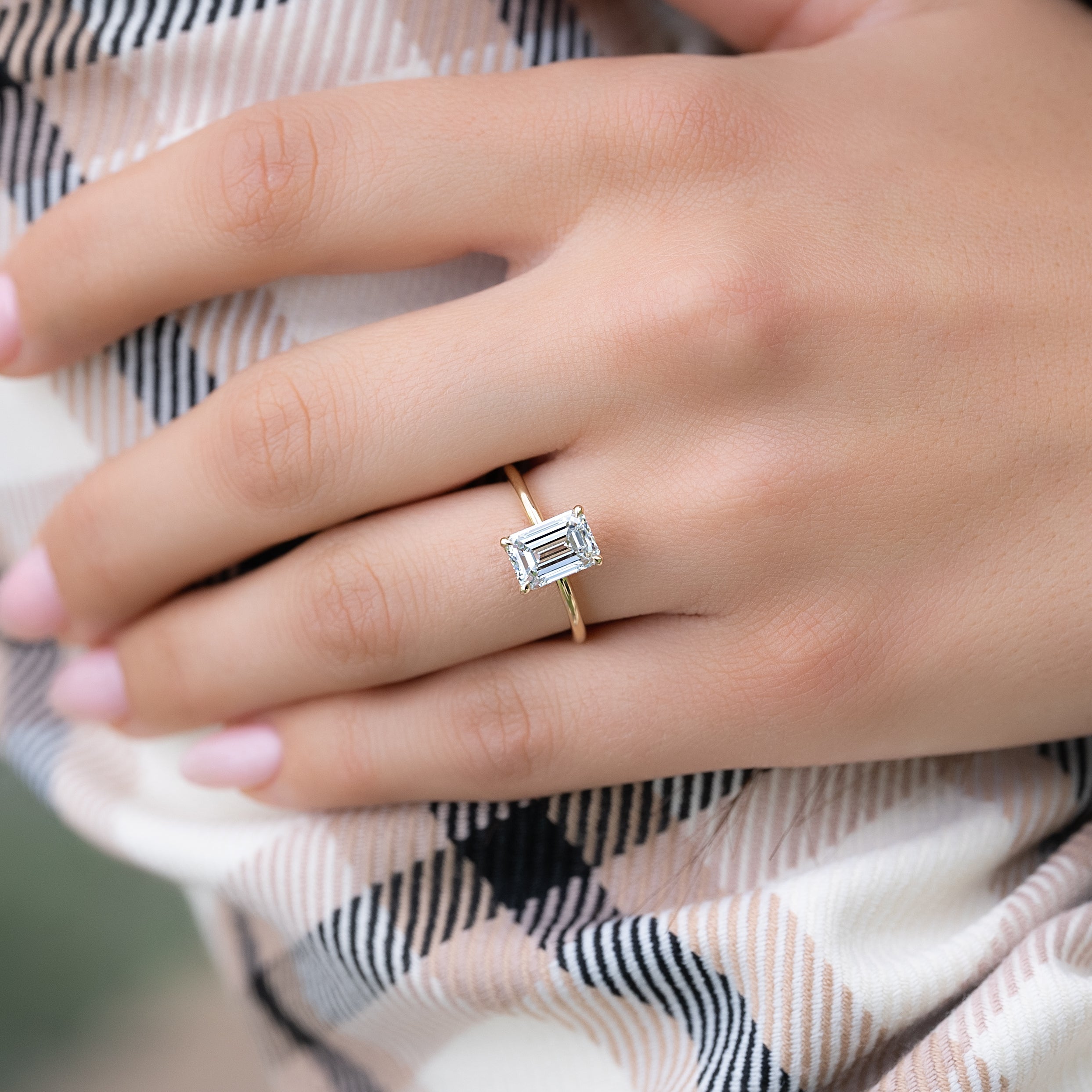 Emerald Cut Lab Grown Diamond Hidden Halo Engagement Ring – 1.0 - 3.50 CT