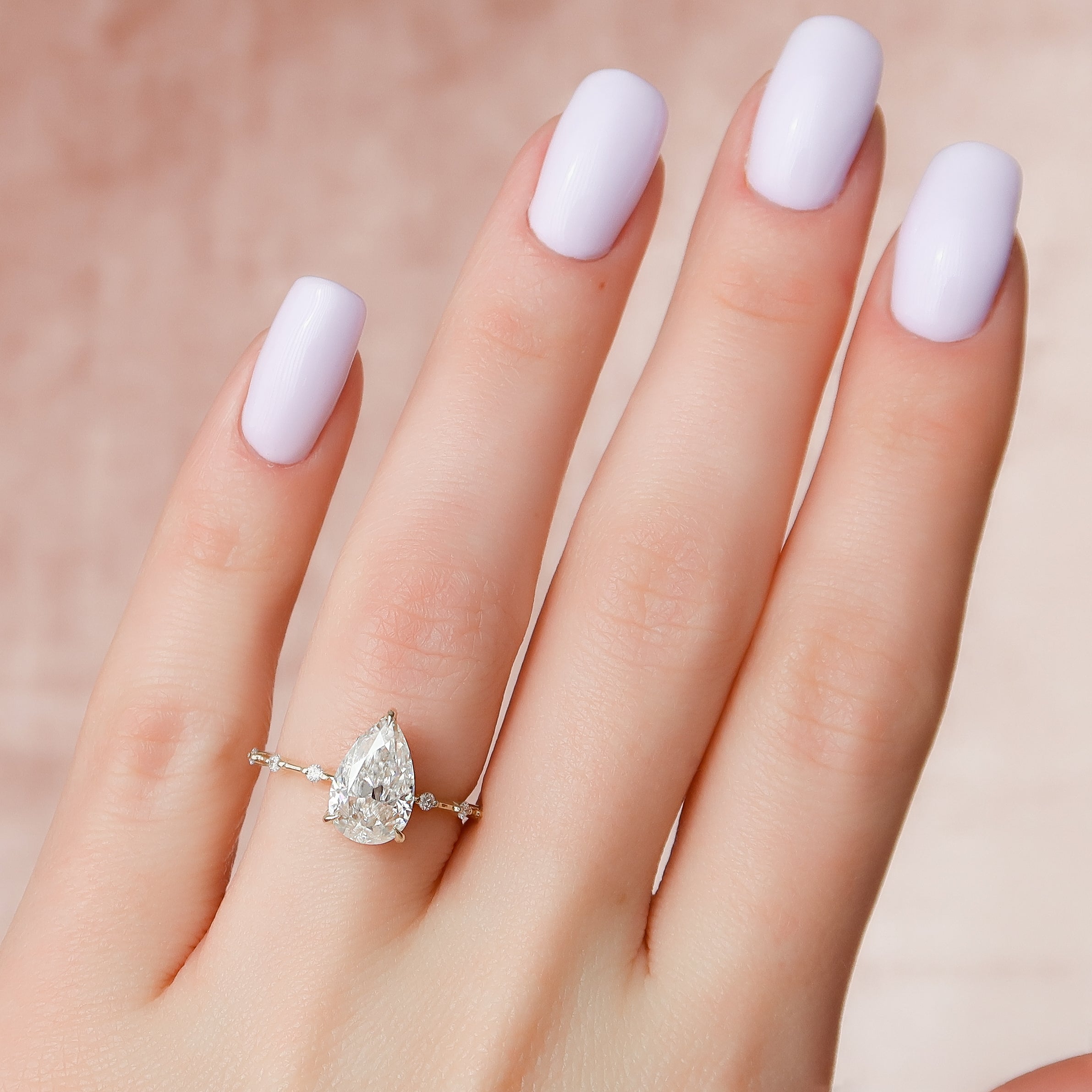 1.0 - 3.50 CT Dainty Pear Lab Grown Diamond Engagement Ring