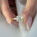 1.0 - 3.50 CT Emerald Cut Lab Grown Diamond Pavé Engagement Ring