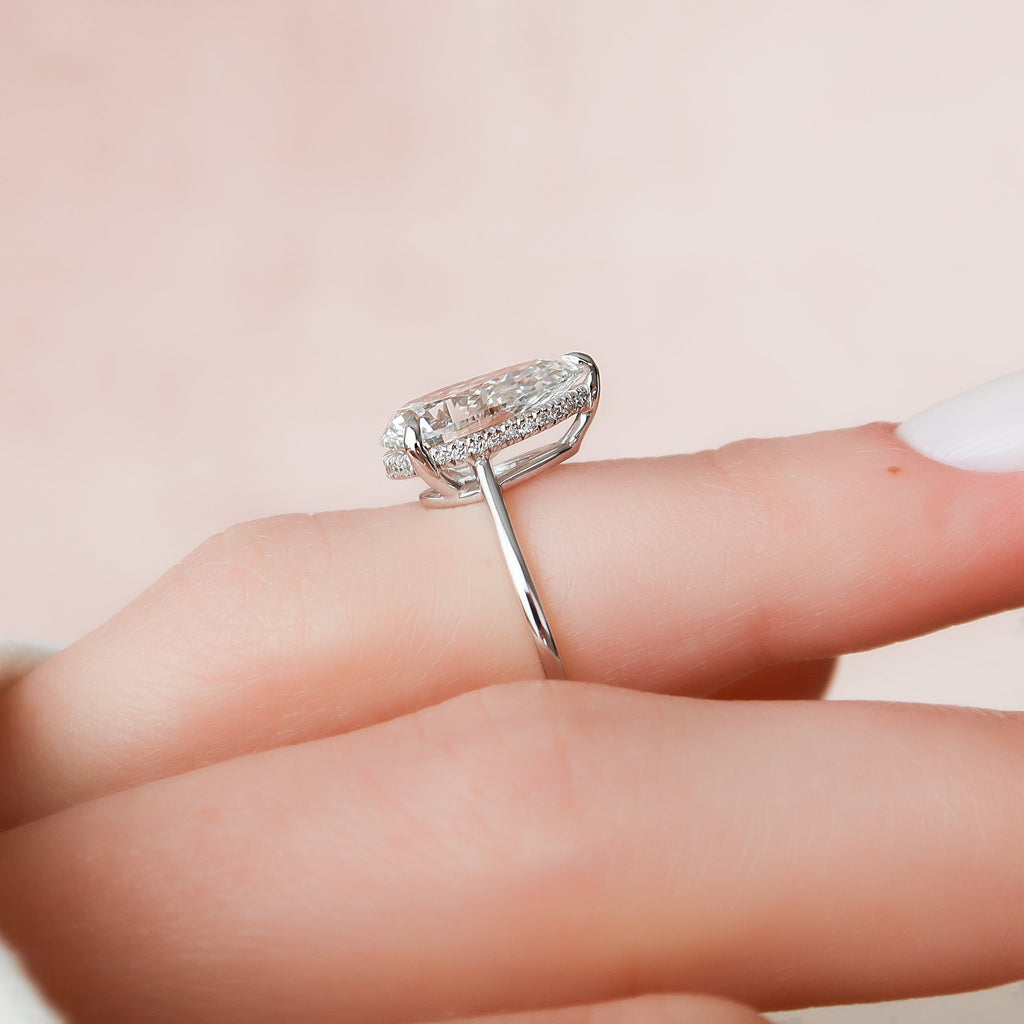 1.0 - 3.50 CT Solitaire Pear Lab Grown Diamond Engagement Ring