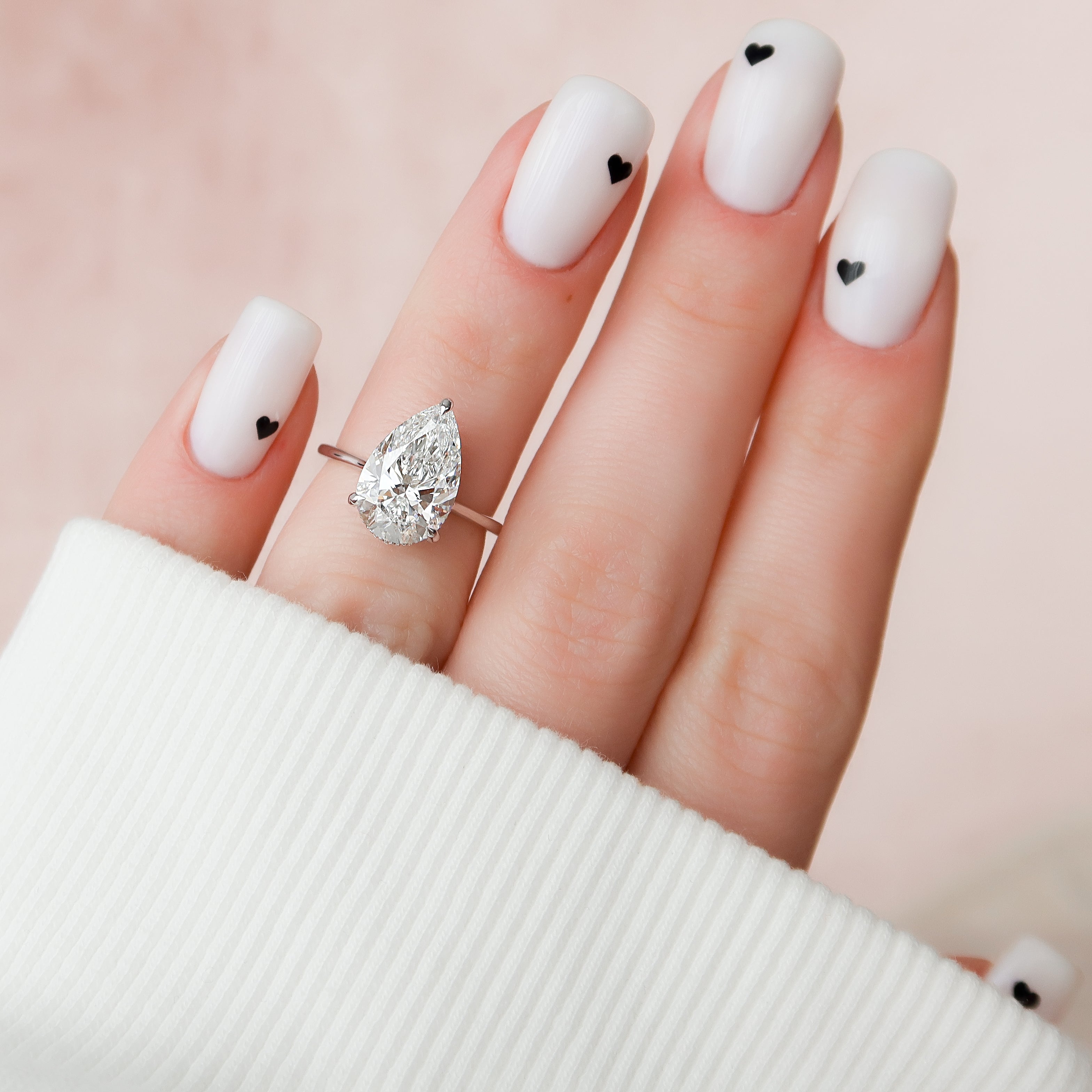1.0 - 3.50 CT Solitaire Pear Lab Grown Diamond Engagement Ring