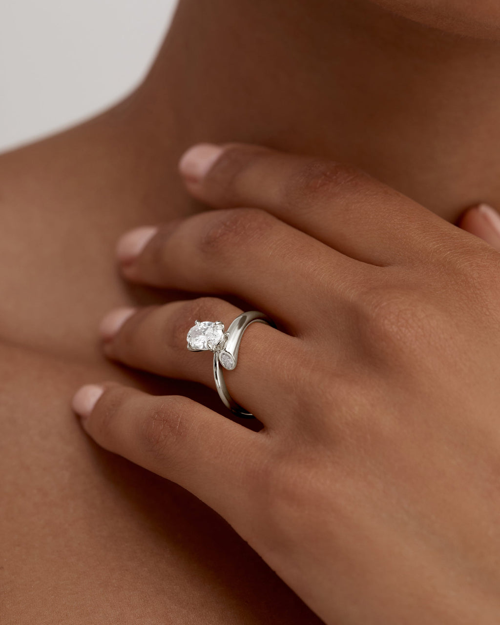 1.0 - 3.50 CT Oval Cut Lab Grown Diamond Unique Engagement Ring