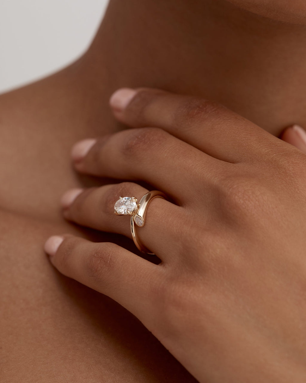 1.0 - 3.50 CT Oval Cut Lab Grown Diamond Unique Engagement Ring
