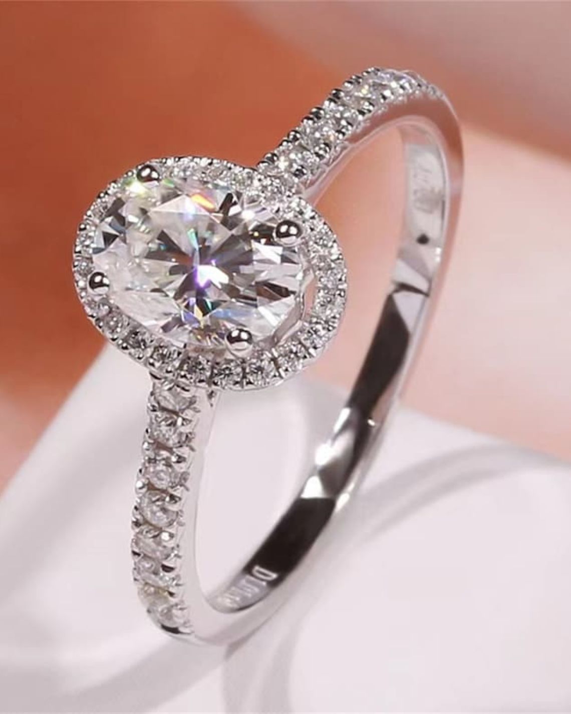 Oval Cut Lab Grown Diamond Halo Engagement Ring – 1.0 - 3.50 CT