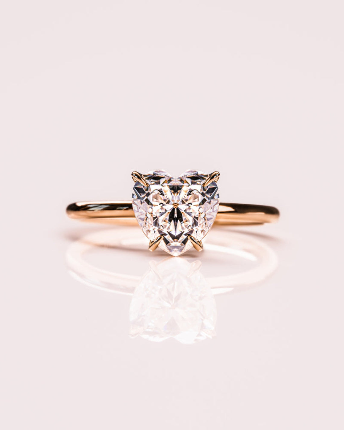 Heart Cut Lab Grown Diamond Solitaire Engagement Ring