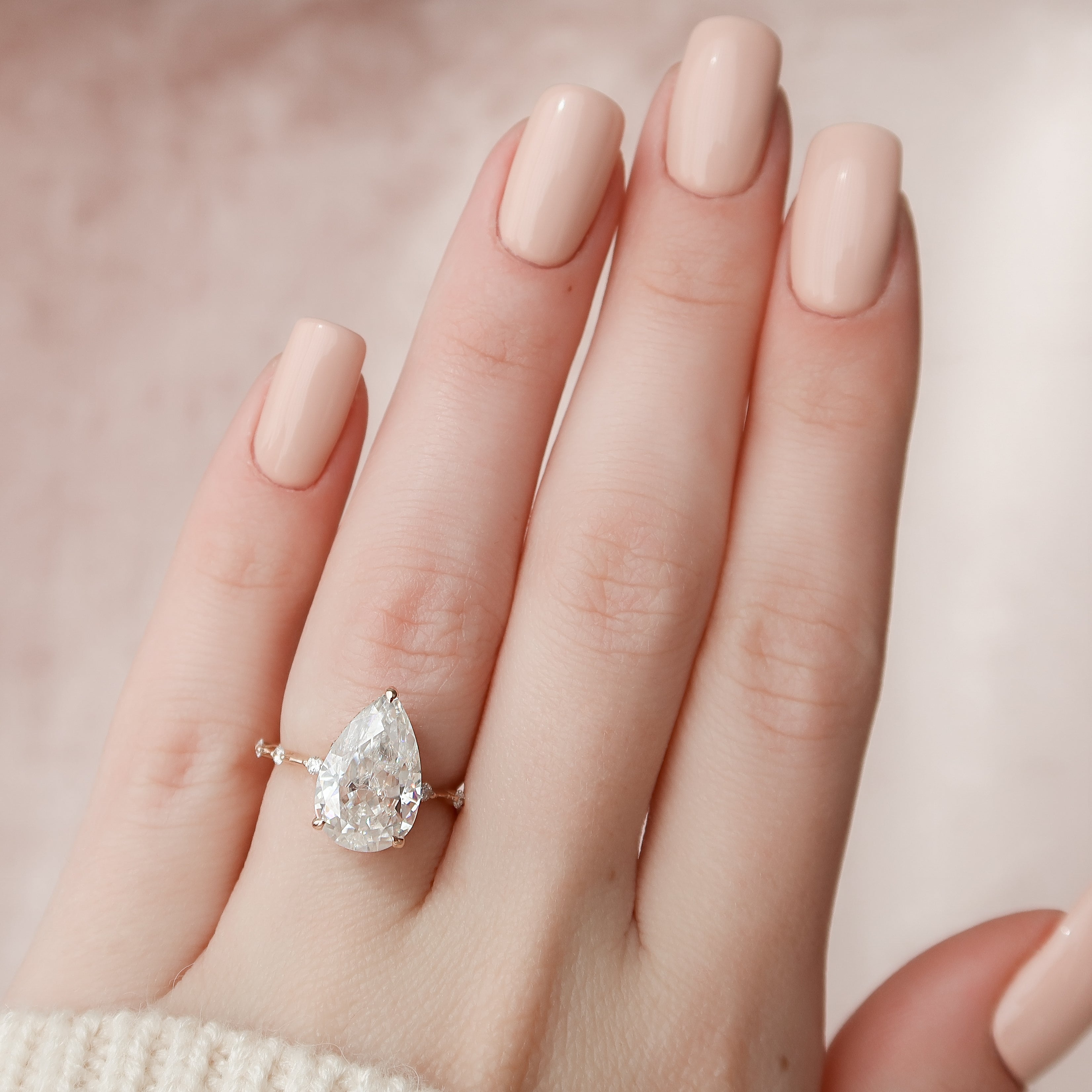 1.0 - 3.50 CT Dainty Pear Lab Grown Diamond Engagement Ring