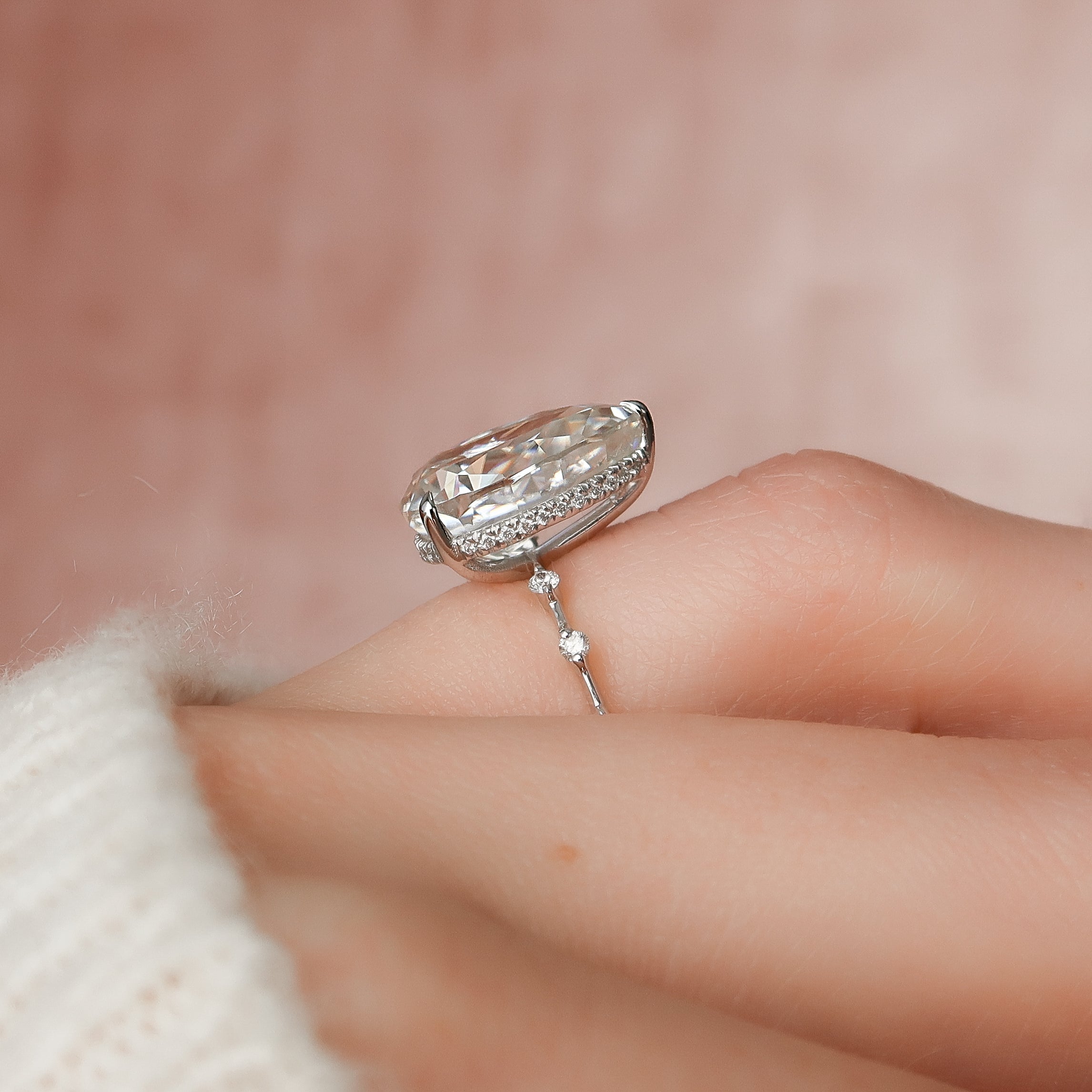 1.0 - 3.50 CT Dainty Pear Lab Grown Diamond Engagement Ring