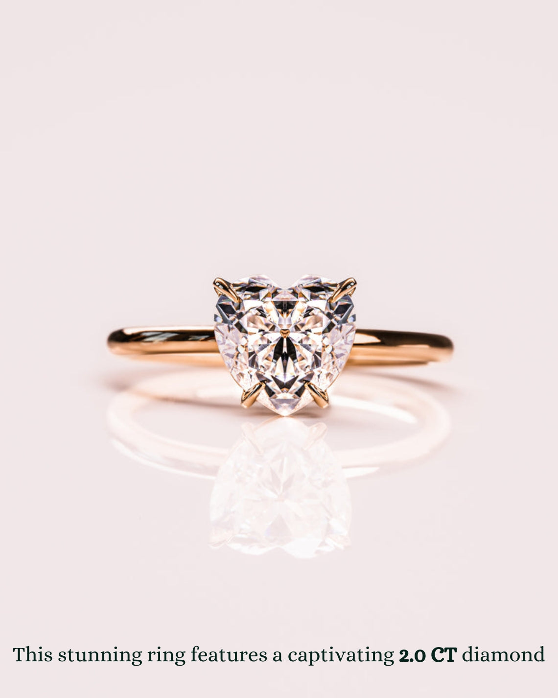 Heart Cut Lab Grown Diamond Solitaire Engagement Ring – 1.0 - 3.50 CT