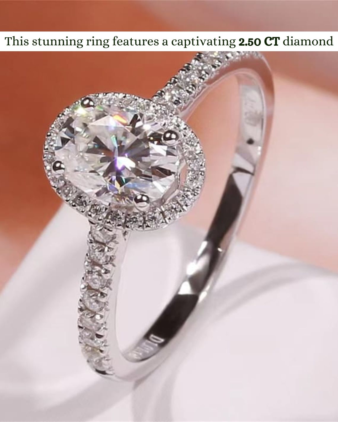 Oval Cut Lab Grown Diamond Halo Engagement Ring – 1.0 - 3.50 CT
