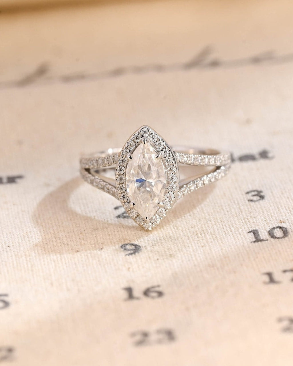1.0 - 3.50 CT Marquise Lab Grown Diamond Split Shank Setting Engagement Ring