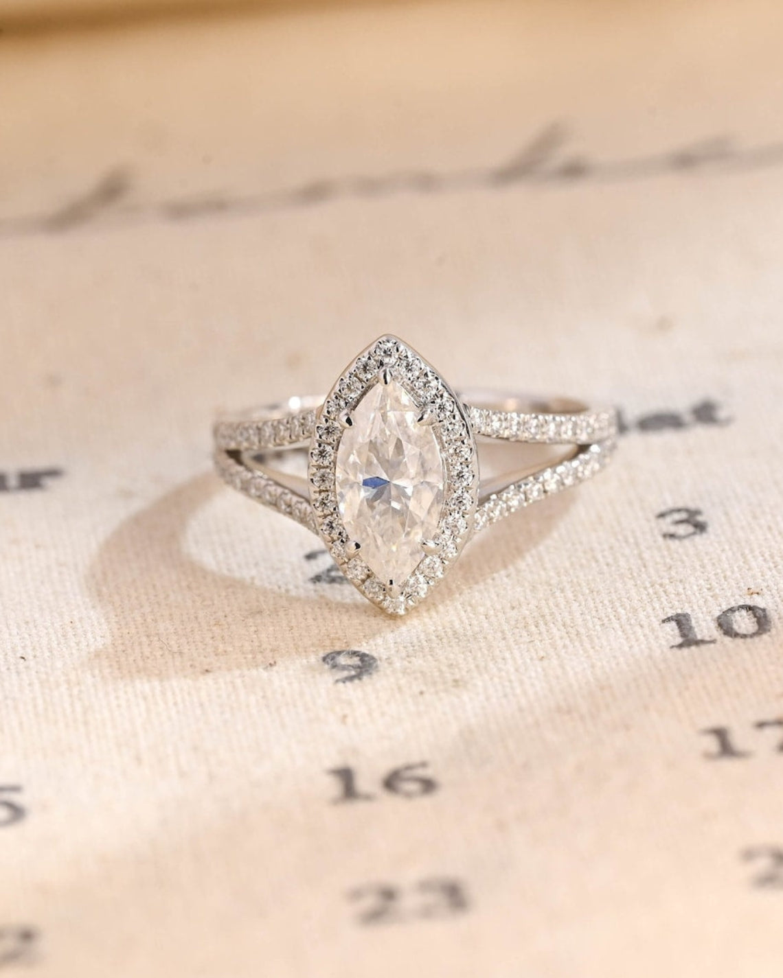 1.0 - 3.50 CT Marquise Lab Grown Diamond Split Shank Setting Engagement Ring