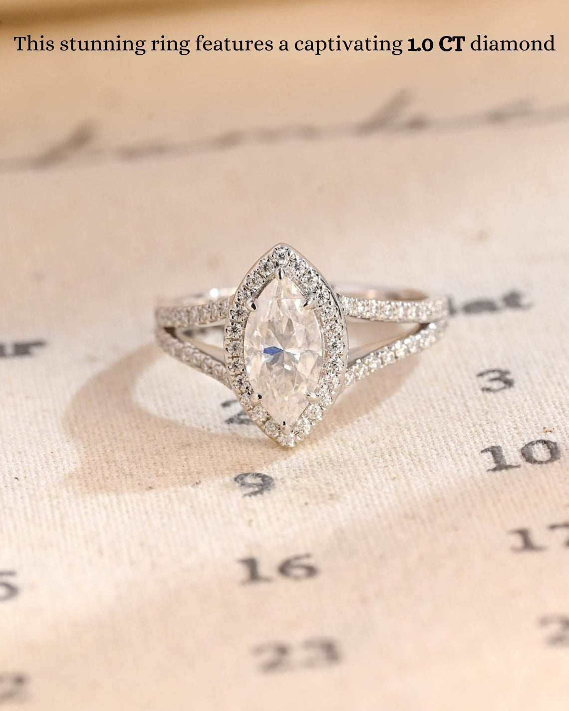 1.0 - 3.50 CT Marquise Lab Grown Diamond Split Shank Setting Engagement Ring