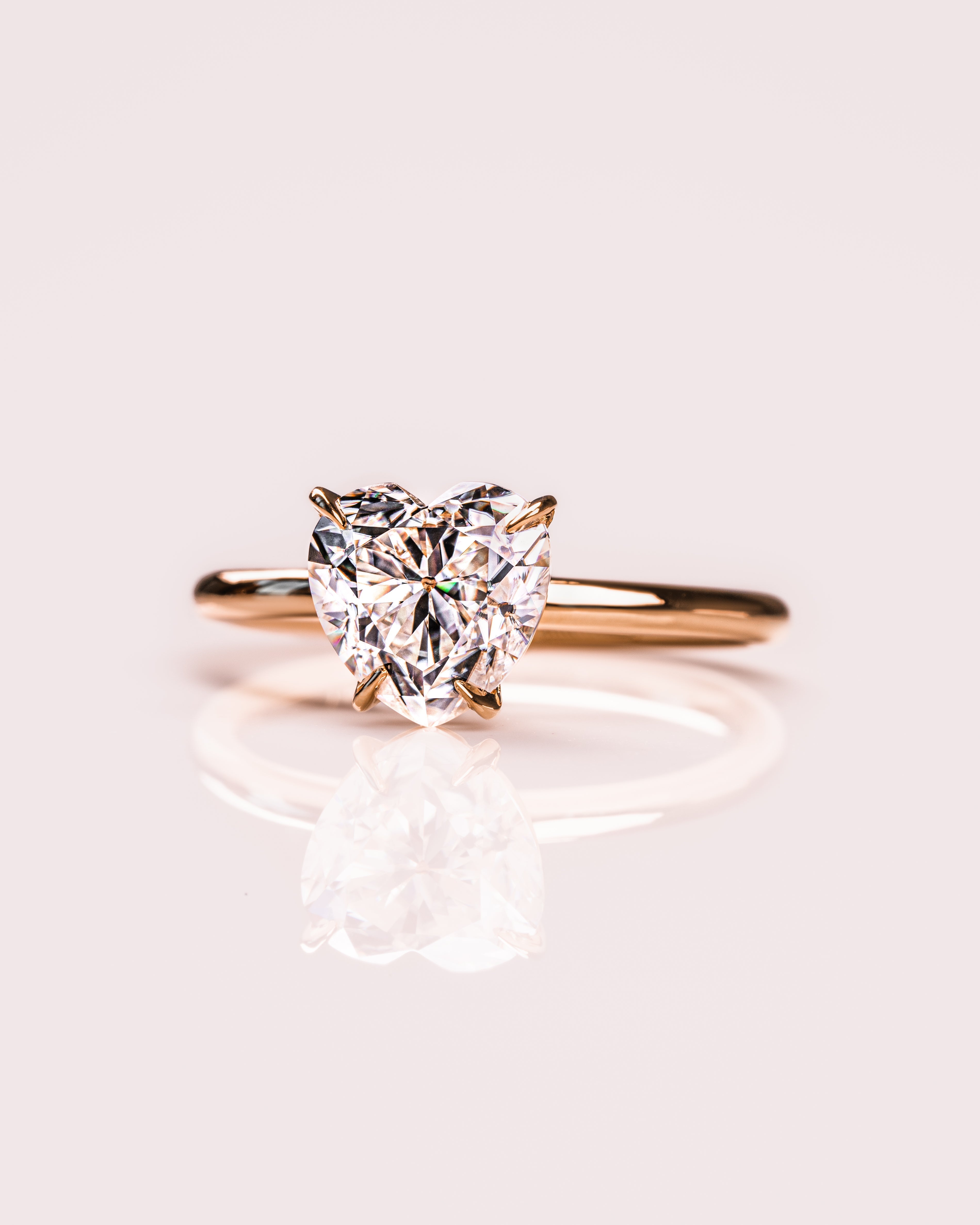 Heart Cut Lab Grown Diamond Solitaire Engagement Ring – 1.0 - 3.50 CT