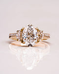 Oval Cut Lab Grown Diamond Three Stone Engagement Ring