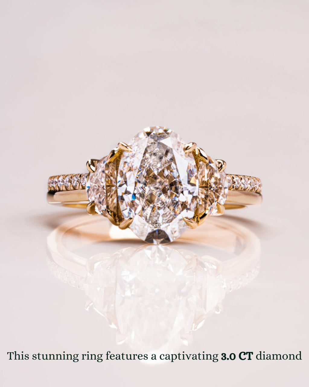 Oval Cut Lab Grown Diamond Three Stone Engagement Ring – 1.0 - 3.50 CT