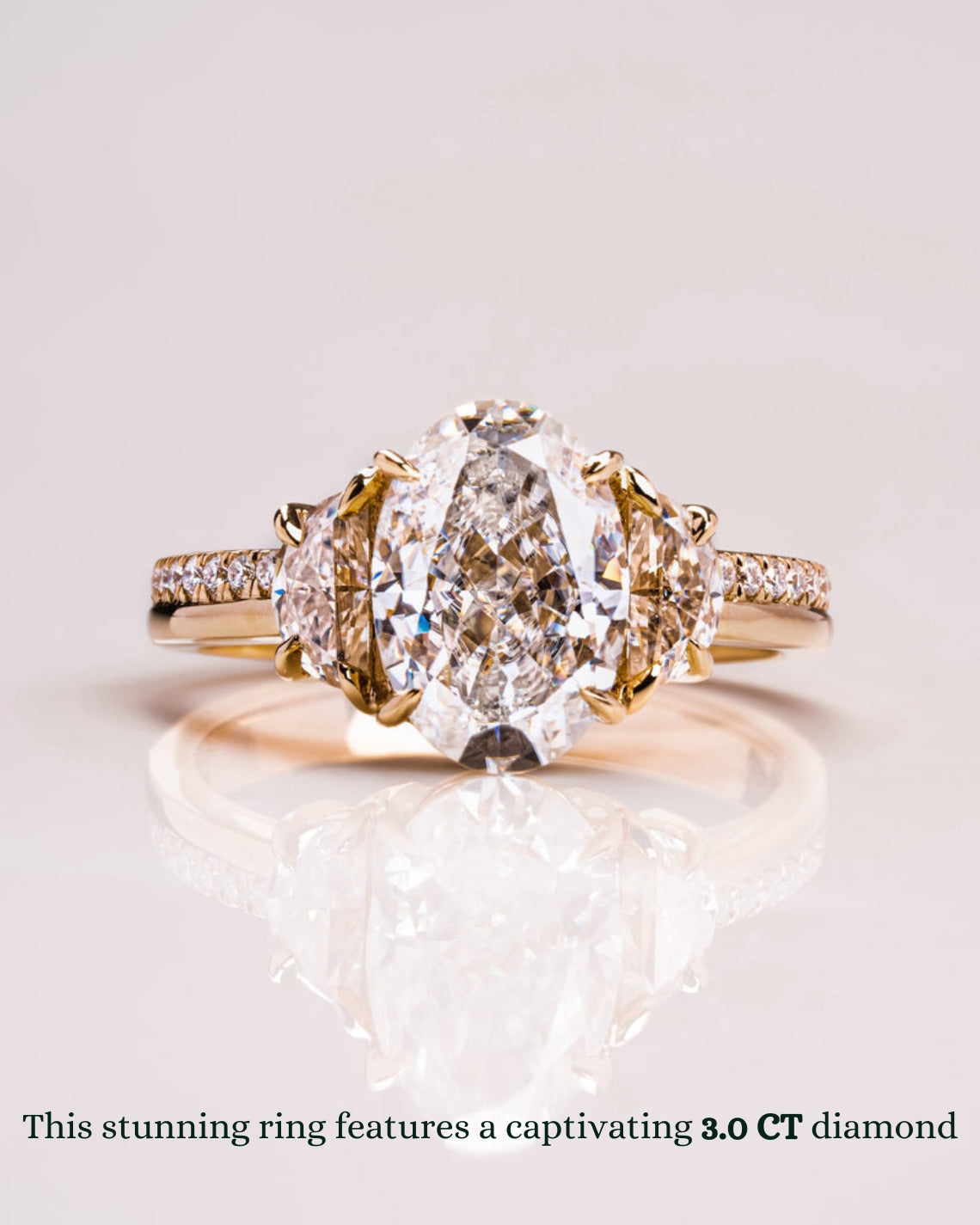 Oval Cut Lab Grown Diamond Three Stone Engagement Ring – 1.0 - 3.50 CT