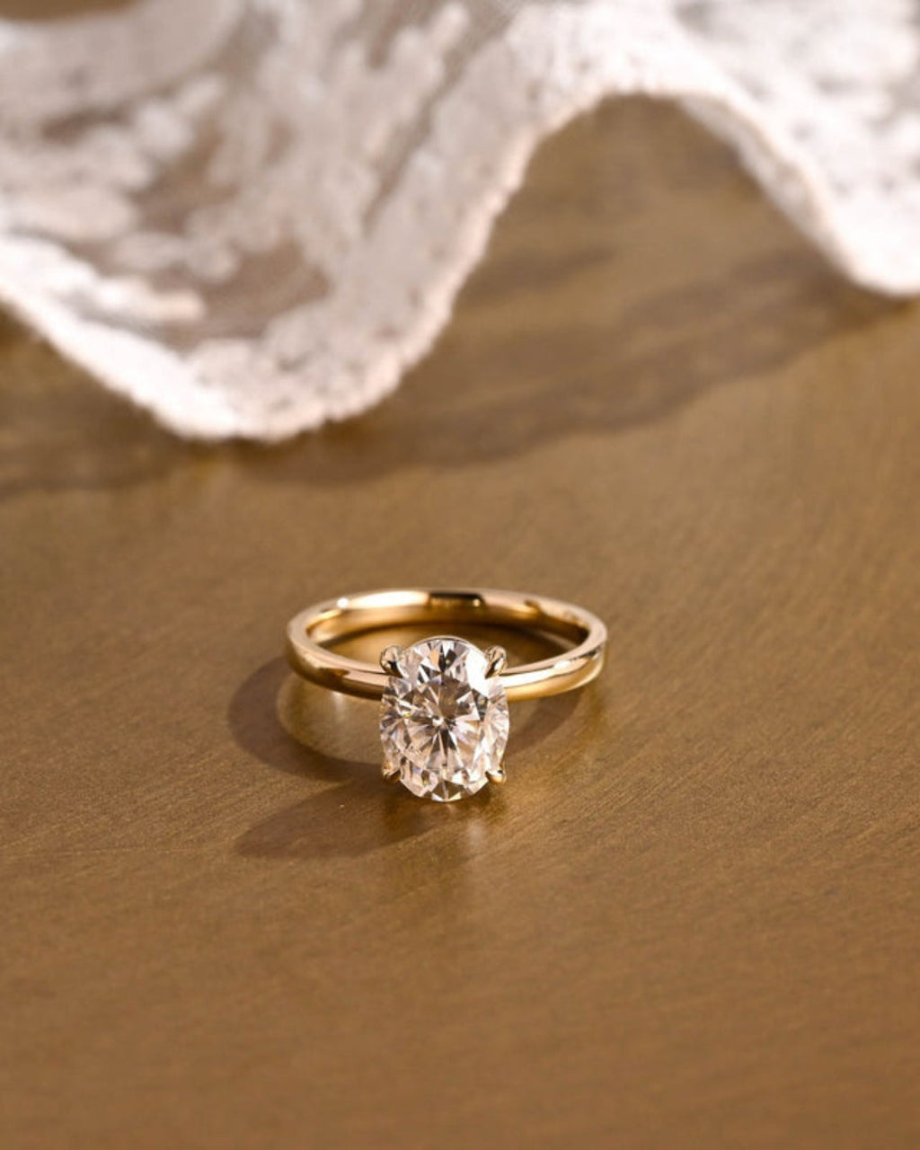 1.0 - 3.50 CT Oval Cut Lab Grown Diamond Solitaire Engagement Ring