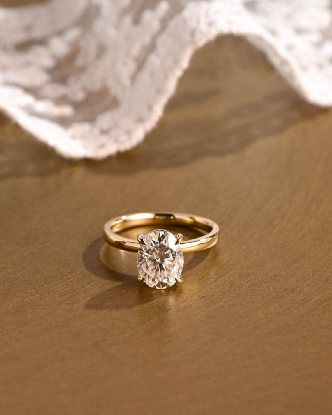 1.0 - 3.50 CT Oval Cut Lab Grown Diamond Solitaire Engagement Ring
