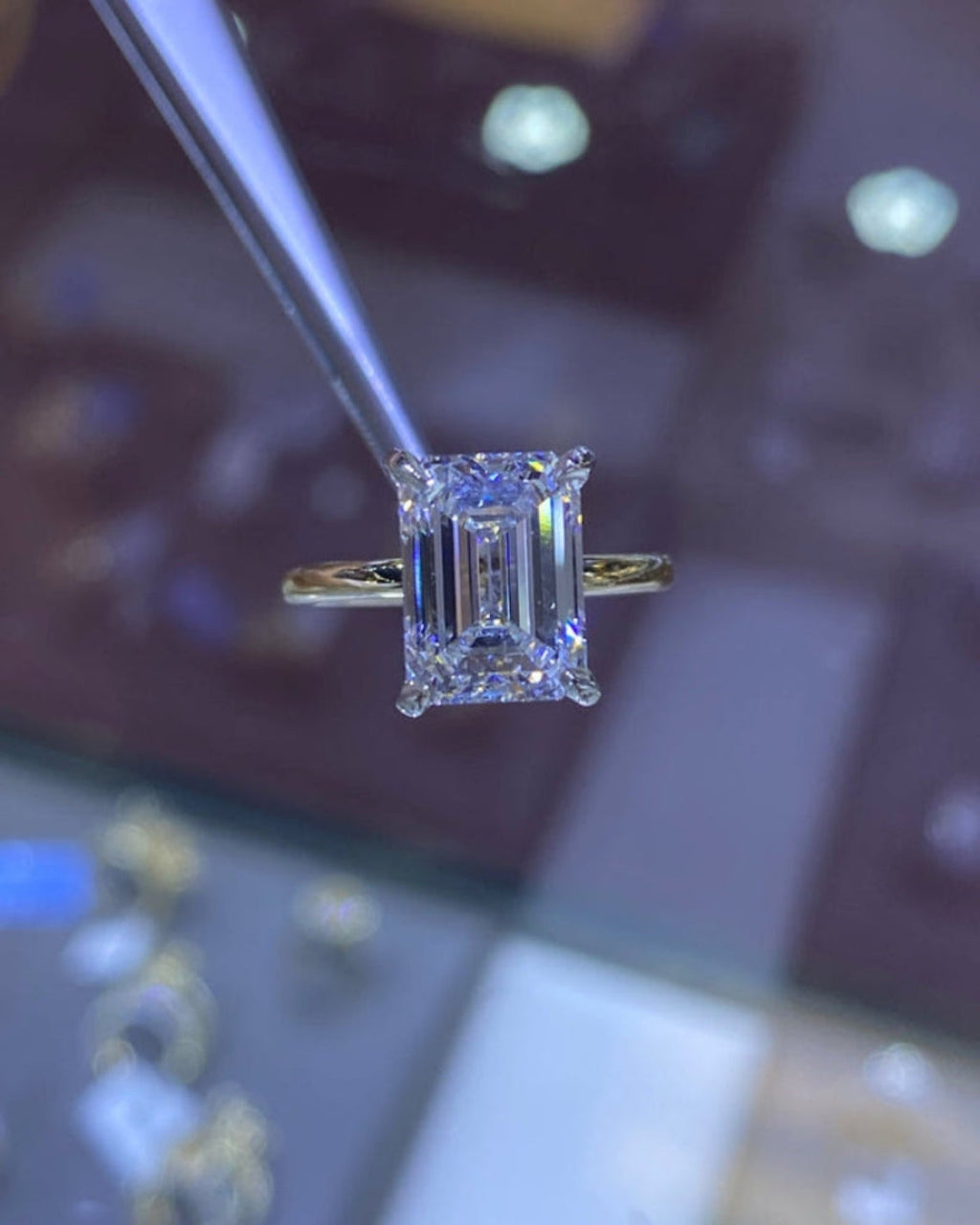 Emerald Cut Lab Grown Diamond Solitaire Engagement Ring – 1.0 - 3.50 CT