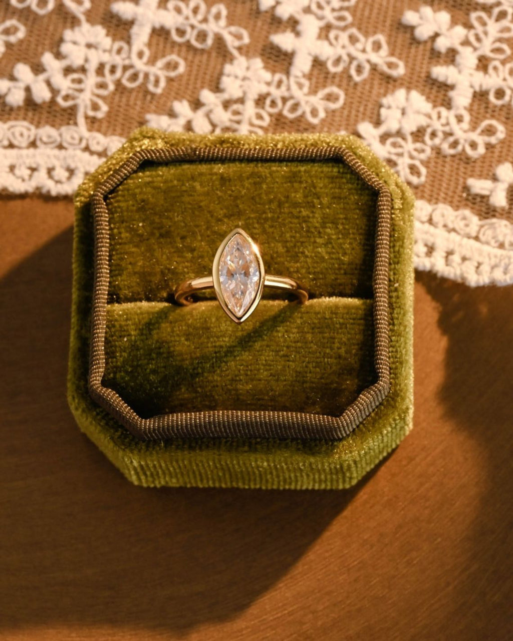 Elegant Marquise Lab Grown Diamond Bezel Solitaire Engagement Ring – 1.0 - 3.50 CT